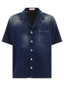 Valentino Valentino Cotton Bowling Shirt In Denim Chambray