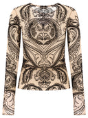 Etro Flocked Tulle Top