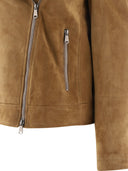 Brunello Cucinelli Suede Biker Jacket With Monili