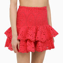 Charo Ruiz Fuchsia Noa Skirt With Flounces - Balardi