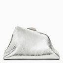 The Attico Day Off Silver Leather Clutch Bag