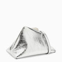 The Attico Day Off Silver Leather Clutch Bag