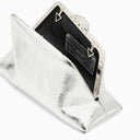 The Attico Day Off Silver Leather Clutch Bag