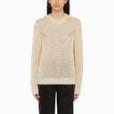 Isabel Marant Recycled Polyester Ecru Crew Neck Jumper