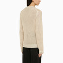 Isabel Marant Recycled Polyester Ecru Crew Neck Jumper