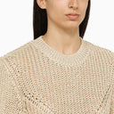 Isabel Marant Recycled Polyester Ecru Crew Neck Jumper
