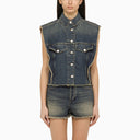 Isabel Marant Tyra Blue Lavato Out Denim Wiistcoat
