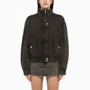 Isabel Marant étoile Parveti Black Washed Effect Bomber Jacket