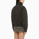 Isabel Marant étoile Parveti Black Washed Effect Bomber Jacket