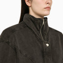 Isabel Marant étoile Parveti Black Washed Effect Bomber Jacket