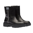 Stivali logo in pelle miu miu