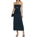 Self Portrait Cut Out Ruched Maxi Dress
