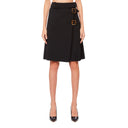 Burberry Pleated Panel Wool Blend Belted Kilt Skirt