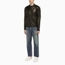 Salvatore Santoro Black Slim Leather Jacket - Balardi