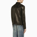 Salvatore Santoro Black Slim Leather Jacket - Balardi