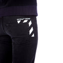 Off bianco al largo di jeans in denim di cotone bianco