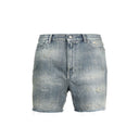 Saint Laurent Denim Destroyed California Shorts