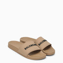 Balenciaga Beige Rubber Slide Sandals