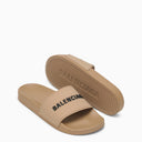 Balenciaga Beige Rubber Slide Sandals