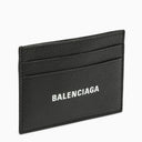 Porta della carta nera Balenciaga con stampa logo
