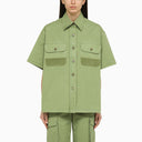 Stella Mc Cartney Pistachio Coloured Over Shirt In Cotton