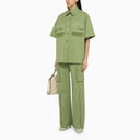 Stella Mc Cartney Pistachio Coloured Over Shirt In Cotton