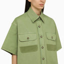 Stella Mc Cartney Pistachio Coloured Over Shirt In Cotton