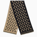 Alexander Mc Queen Dark Blue/Beige Skull Scarf - Balardi