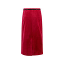 Gonna midi di velluto di velluto Gucci