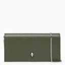 Alexander Mc Queen Khaki Chain Wallet In Leather