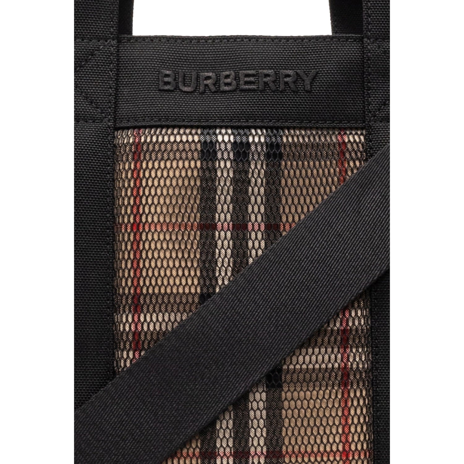Burberry Men's Ormond Mesh Check Tote Bag