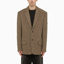 Balenciaga Beige Houndstooth Single Breasted Jacket