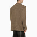 Balenciaga Beige Houndstooth Single Breasted Jacket