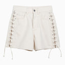 Stella Mc Cartney Cotton écru Shorts With Laces