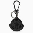 Keyring in pelle nera Moncler con logo