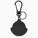 Keyring in pelle nera Moncler con logo