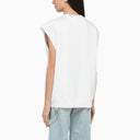 Stella McCartney White Cotton sobre chaleco con logotipo