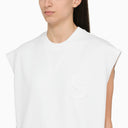 Stella McCartney White Cotton sobre chaleco con logotipo