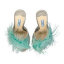 Prada Silk End Feathers Sandals