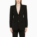 Balenciaga Black Pinstripe Structured Jacket - Balardi