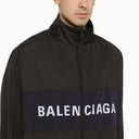 Balenciaga Lightweight Black Nylon Jacket With Logo