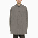 Balenciaga Black And White Checked Oversize Shirt With Logo