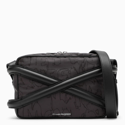 Alexander Mc Queen Black Camera Bag With Leather Details