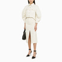 Alexander Mc Queen Ivory Denim Pencil Skirt - Balardi