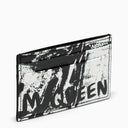 Alexander MC Queen Black/White Leather Porta con logo