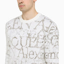 Alexander Mc Queen Ivory/Grey Crew Neck Jersey - Balardi