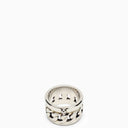 Alexander Mc Queen Logo Detail Silver Tone Ring - Balardi