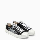 Vivienne Westwood Black/White Cotton Low Canvas Trainer