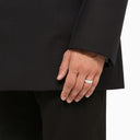 Alexander Mc Queen Ivory Ring With Logo - Balardi