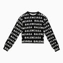Balenciaga Black/White All Over Logo Sweater